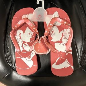 Official Disney Store flip flops with rhinestones